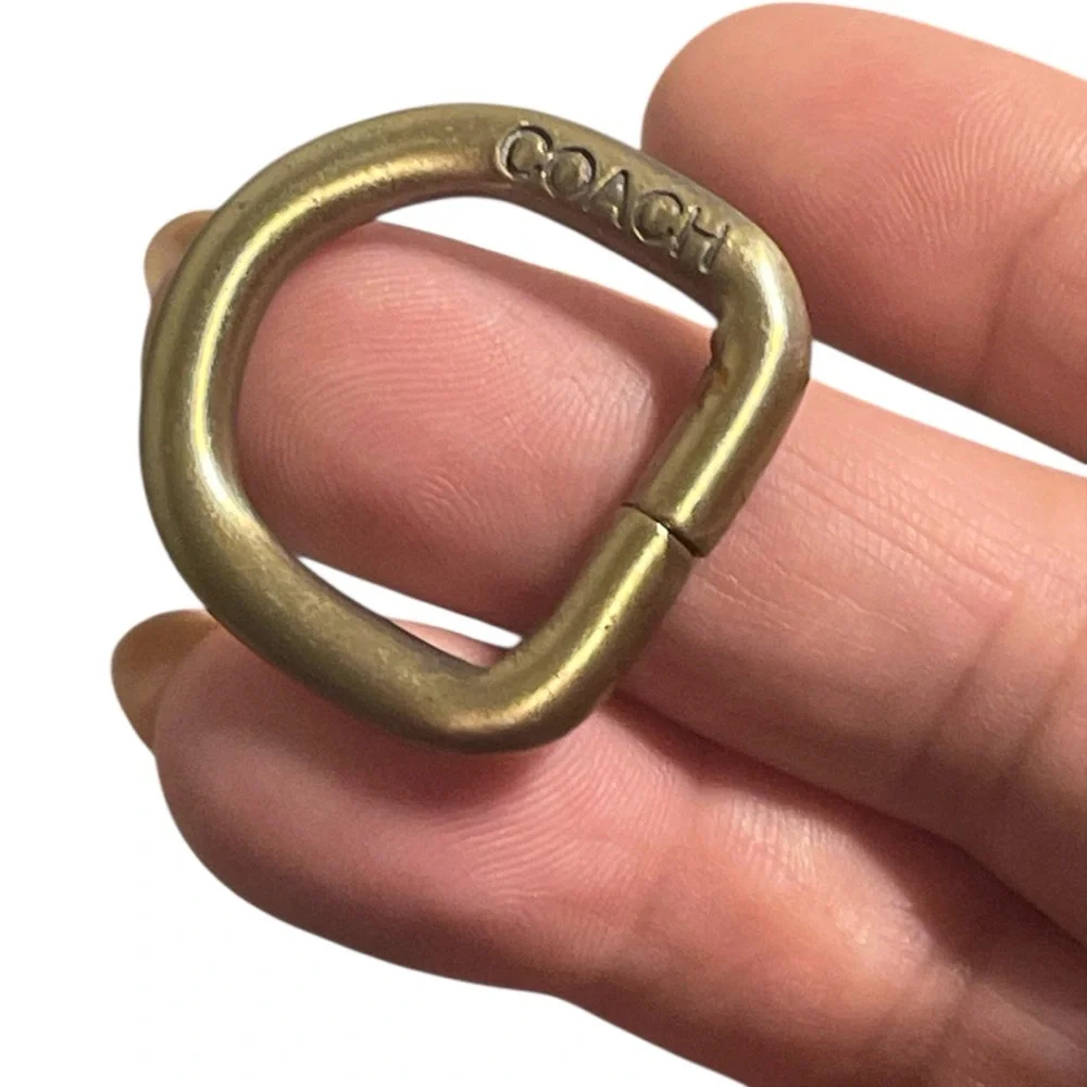Vintage Coach Replacement Set Of 6 D Rings Brass Gold Tone Hardware Coach Heavy